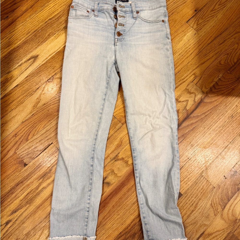 J.Crew Light Blue Button-Fly High-Rise Toothpick Women's Jeans